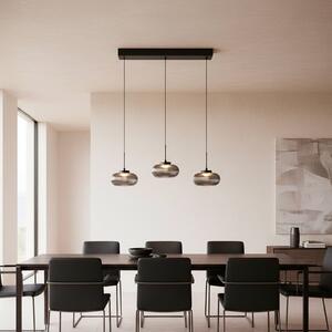 JUST LIGHT. GmbH LED závěsné světlo Noctis, 3 žárovky, kouřově šedá, sklo, stmívatelné, 000 K, stmívatelný, Hliník / šedá / zinek, Obývací pokoj / jídelna, Sklo, Moderní