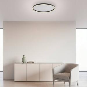 JUST LIGHT. GmbH LED stropní svítidlo Madlen, černé, Ø 60 cm, hliník, 3 000 K, stmívatelné, stmívatelný, Černá, Obývací pokoj / jídelna, kov, Moderní