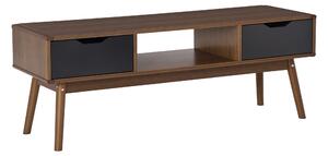 HOMCOM Stojan na televizi do obývacího pokoje pro 50-palcovou televizi se 2 šuplíky a otevřeným oddílem, moderní styl 122x39x46 cm Hnědá | Aosom