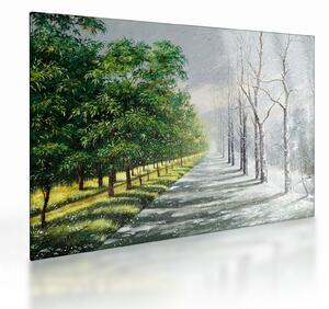 Skleněný obraz - Zima versus léto (70x50 cm)