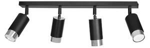 Stropní svítidlo HIRO 4 – černé / chromové, 4× GU10, šířka 78 cm