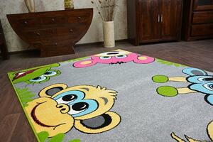Dywany Lusczow Dětský koberec FUNKY SMILE šedý