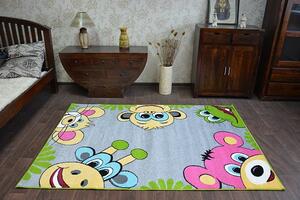 Dywany Lusczow Dětský koberec FUNKY SMILE šedý