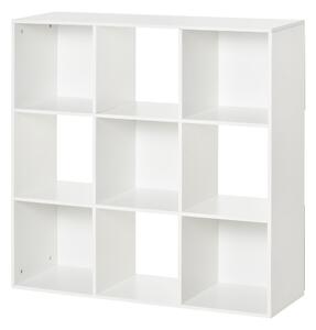HOMCOM Knihovna 3-patrová Skříň s Úložným Prostorem 9 Krychlových Modulů Samostatný Regál Rozdělovací Stojan 91,5x29,5x91,5cm Dřevo | Aosom
