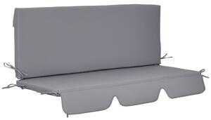 Outsunny Sada 2-ks Polštářů na Houpací Křeslo 130x45x5 cm Polstrovaný Polštář na Sedák a Opěradlo pro Zahradní Terasu Balkon Venku Šedý | Aosom