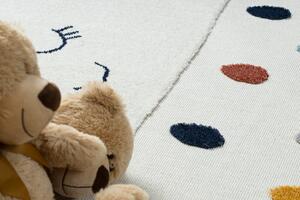 Dětský koberec YOYO GD63 bílý/granátový - mraky, kapky