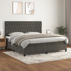 Box spring postel s matrací tmavě šedá 200x200 cm samet 3143224