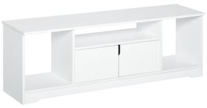 HOMCOM TV Stánek pro TV do 42" Moderní TV Stánek s Dvojitými Dveřmi a 3 Otevřenými Přihrádkami 120x30x41cm Bílý | Aosom