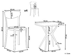 Zahradní souprava stolu a 4 židlí bílá SERSALE / VIESTE