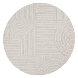 Slonovinový ručně tkaný vlněný kulatý koberec ø 160 cm Zen Garden – Flair Rugs