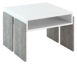 Konferenční stolek RUMBA Barva: bílá/kámen 60cm