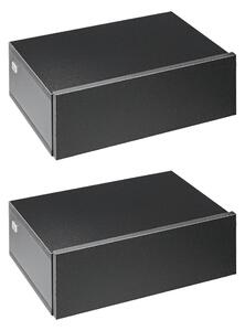 HOMCOM Sada 2 floating nočních stolků s 1 zásuvkou, nástěnný design, moderní styl pro ložnici 40x30x15 cm černá | Aosom