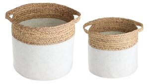 Eglo 426584 - SADA 2x Dekorační koš NANAE 30x31 cm bílá/béžová