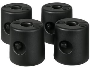 Outsunny Sada 4 Zátěží pro Skládací Stany Naplnitelné Podpěry s 9,2 kg Vody nebo 12 kg Písku, Zátěže s Upevňovacími Knoflíky Ø24x25,5 cm Černé | Aosom