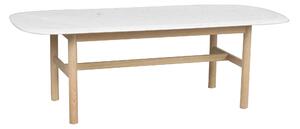 Rowico Home, Oválný konferenční stolek HAMMOND 135x62 cm | Bílý/Světle hnědý 120593