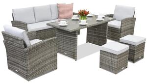 Zahradní nábytek Monaco Apetito 5 + 2 pufy Garden Point šedé
