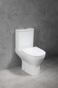 Bruckner, DARIO RIMLESS WC kombi mísa s nádržkou, spodní/zadní odpad + sedátko, bílá, 201.431.4