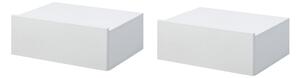 HOMCOM Sada 2 Floating Nočních Stolků s 1 Zásuvkou, Nástěnný Design, Moderní Styl pro Ložnici 40x30x15 cm Bílá | Aosom