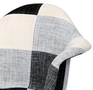 Jídelní židle AVIRA šedá/bílá, patchwork
