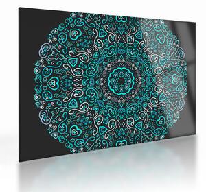 Skleněný obraz ornamentální abstrakce (70x50 cm)