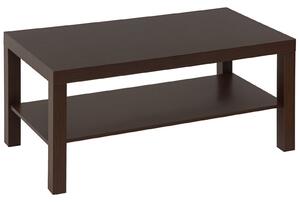 HOMCOM Moderní konferenční stolek se 2 úložnými policemi, nízký stolek na čaj pro obývací pokoj a kancelář, nosnost 20 kg, 90x45x44,5 cm, ořech | Aoso
