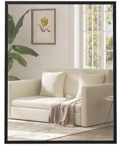 HOMCOM obdélné nástěnné zrcadlo 70 × 90 cm, černý rám z MDF — ideální do koupelny, obýváku i ložnice | Aosom