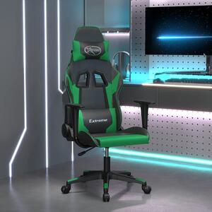 Herní židle černá a zelená umělá kůže 3143690