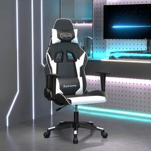 Herní židle černá a bílá umělá kůže 3143692