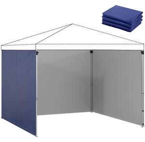 Outsunny 3dílné boční panely pro altán 3 × 3 m — se zipem, UPF 50+, voděodolná Oxford tkanina, soukromí a ochrana proti větru, tmavě modrá | Aosom