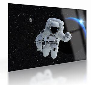 Skleněný obraz - Astronaut ve vesmíru (70x50 cm)