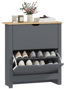 HOMCOM Shoe Cabinet with 2 Tilt-Out Compartments, Narrow Shoe Storage with Adjustable Divider, Holds up to 12 Pairs — 28.3 x 10.2 x 31.5 in (72 x 26 x