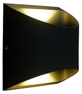 Venkovní nástěnné svítidlo LED Dodd, černé, hliníkové, půlkruhové