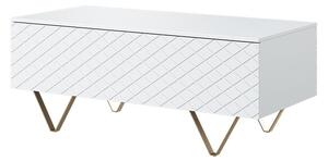 Konferenční stolek Scalia 2K 120 cm - bílý mat / zlaté nožky