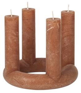 Kulatý adventní svícen 4 svíčky průměr 20 cm Broste LUCILLE - světle hnědý