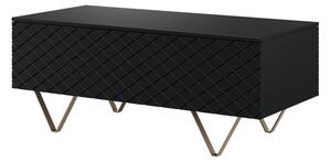 Konferenční stolek Scalia 2K 120 cm - černý mat / zlaté nožky