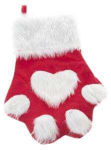 Vánoční textilní ponožka Tlapka 40 cm, červená