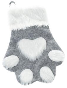Vánoční textilní ponožka Tlapka 40 cm, šedá