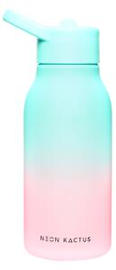 Dětská tritanová láhev, 340ml, Neon Kactus, tyrkysovo/růžová