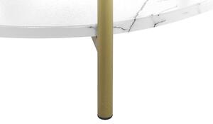 Odkládací stolek s mramorovým efektem bílý/zlatý REVA
