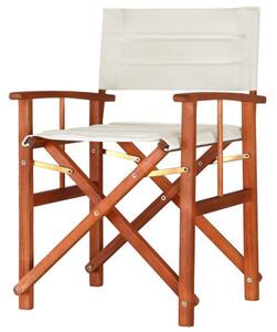 Režisérská dřevěná židle - krémová