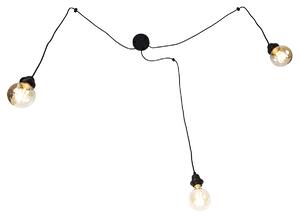 Průmyslová závěsná lampa černá 3-světelná - Cava
