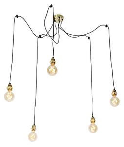 Moderní závěsná lampa zlatá stmívatelná - Cava 5