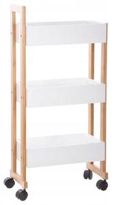 Regál na kolečkách 5five Simply Smart Natureo 38x20x80 cm bílý