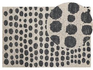 Vlněný koberec 140 x 200 cm béžový/ černý HAVRAN