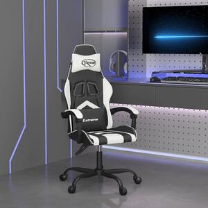 Herní židle černá a bílá umělá kůže 3143895