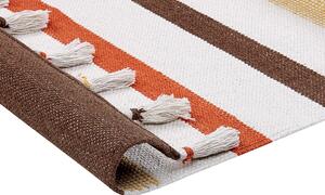Bavlněný koberec 80x 150 cm hnědý/ béžový HISARLI