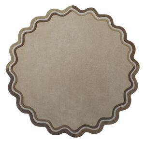 Ručně tkaný vlněný kulatý koberec v přírodní barvě ø 180 cm Leo Scallop – Flair Rugs