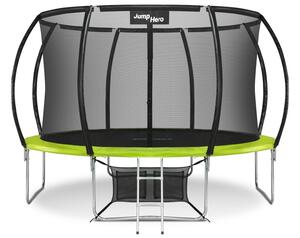 Zahradní trampolína Premium s skákací sítí 366 cm Jump Hero 12FT zelená
