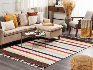 Bavlněný koberec 140 x 200 cm hnědý/ béžový HISARLI