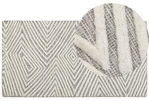 Vlněný koberec 80 x 150 cm bílý/šedý GOKSUN